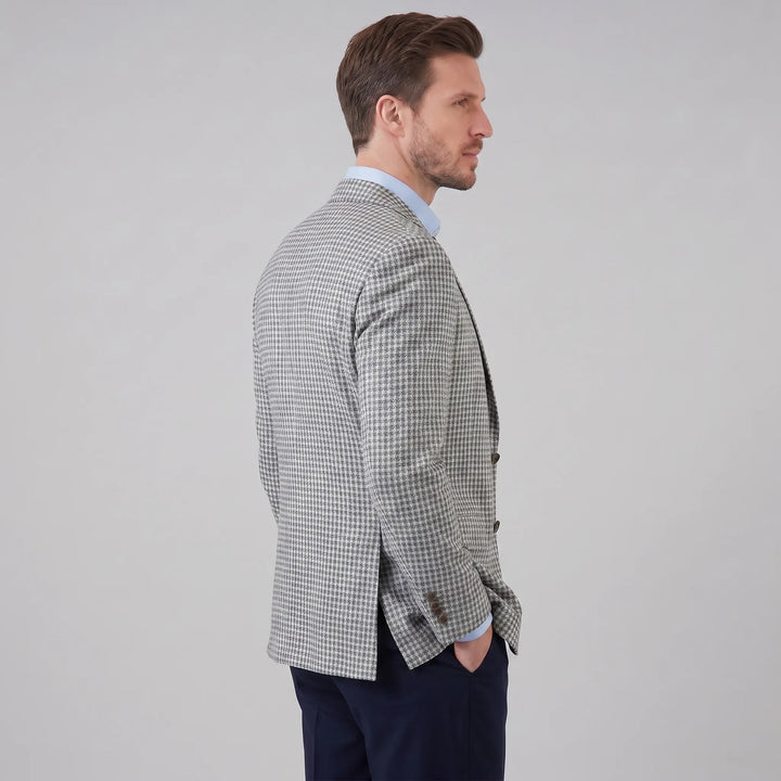 Heren blazer met houndstooth patroon