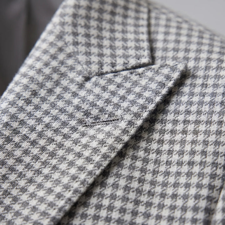 Heren blazer met houndstooth patroon