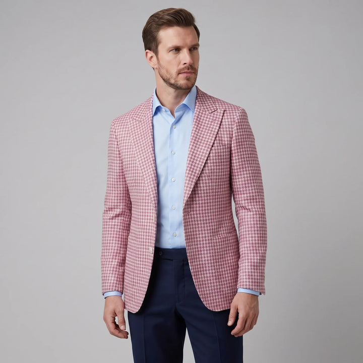 Heren blazer met houndstooth patroon
