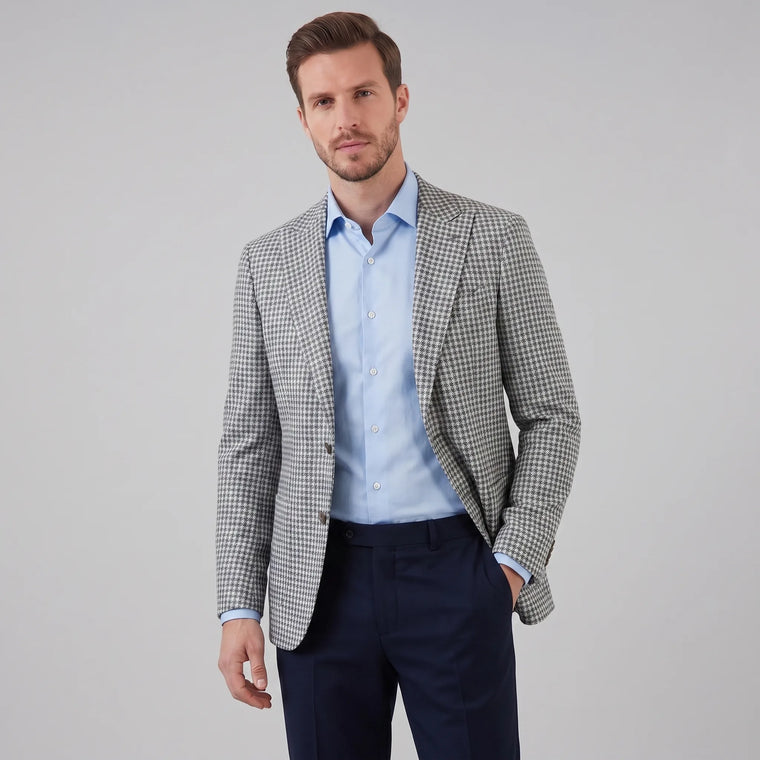 Heren blazer met houndstooth patroon