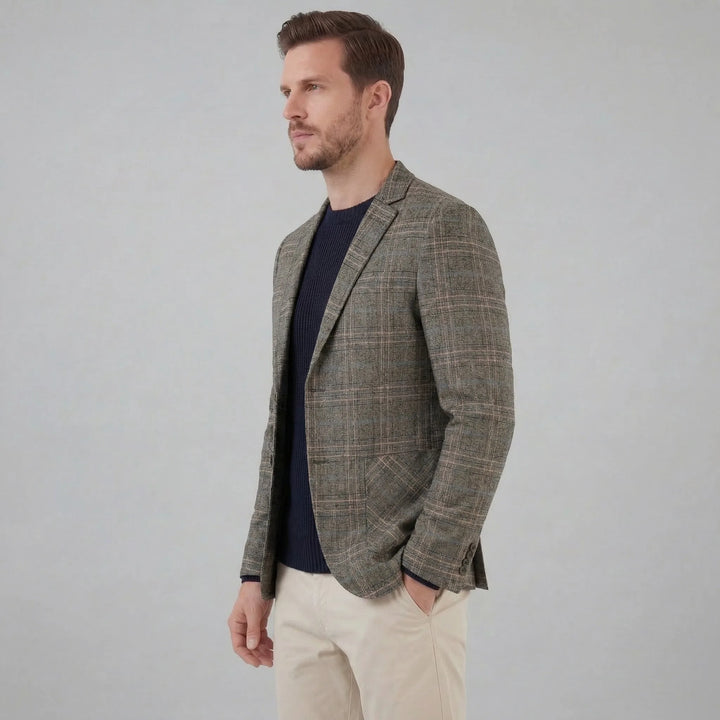 Checked blazer met lange mouwen