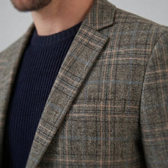 Checked blazer met lange mouwen
