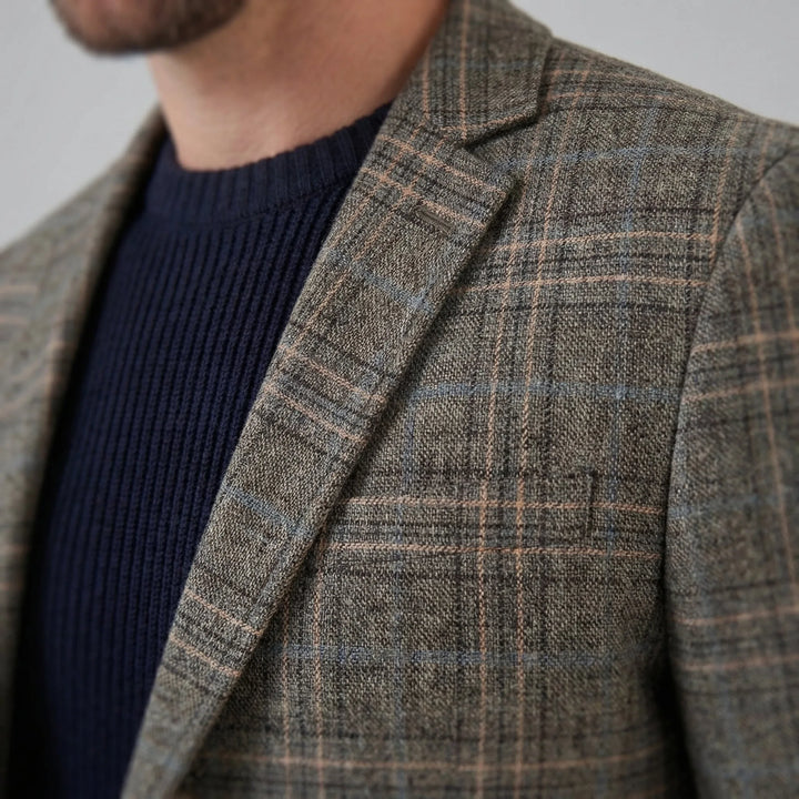 Checked blazer met lange mouwen