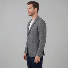 Checked blazer met lange mouwen