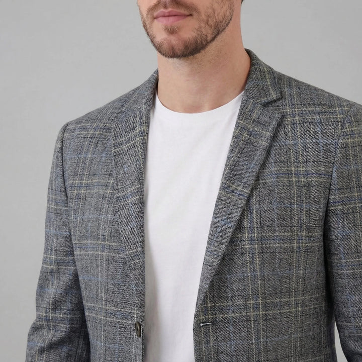 Checked blazer met lange mouwen