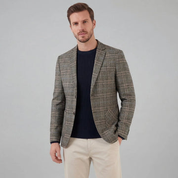 Checked blazer met lange mouwen