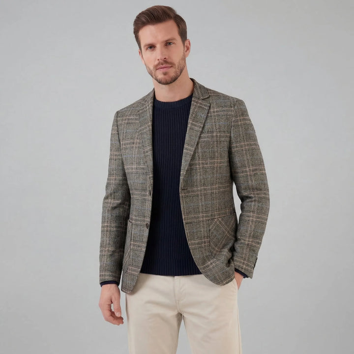 Checked blazer met lange mouwen