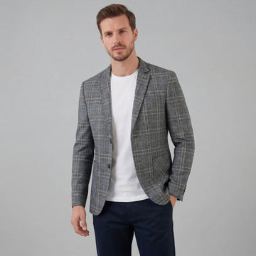 Checked blazer met lange mouwen