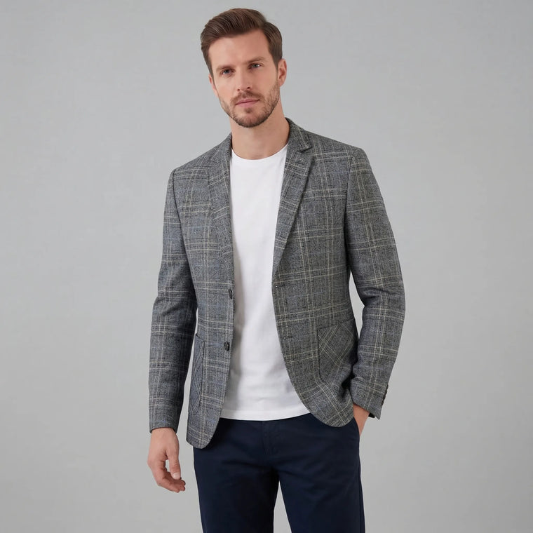 Checked blazer met lange mouwen