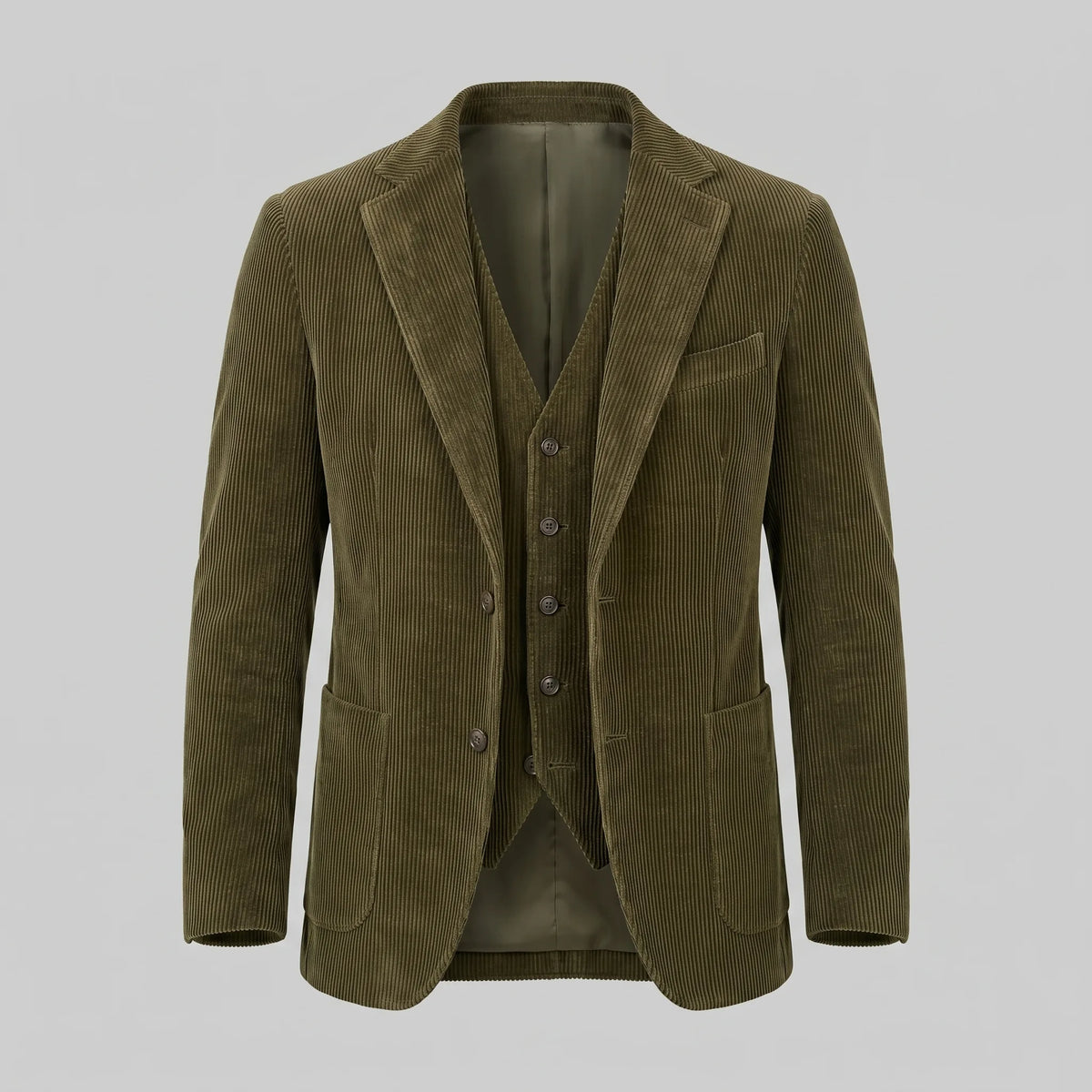 Heren corduroy blazer met vest