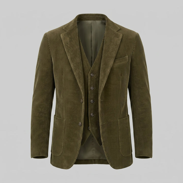 Heren corduroy blazer met vest