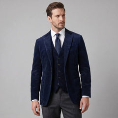 Heren corduroy blazer met vest