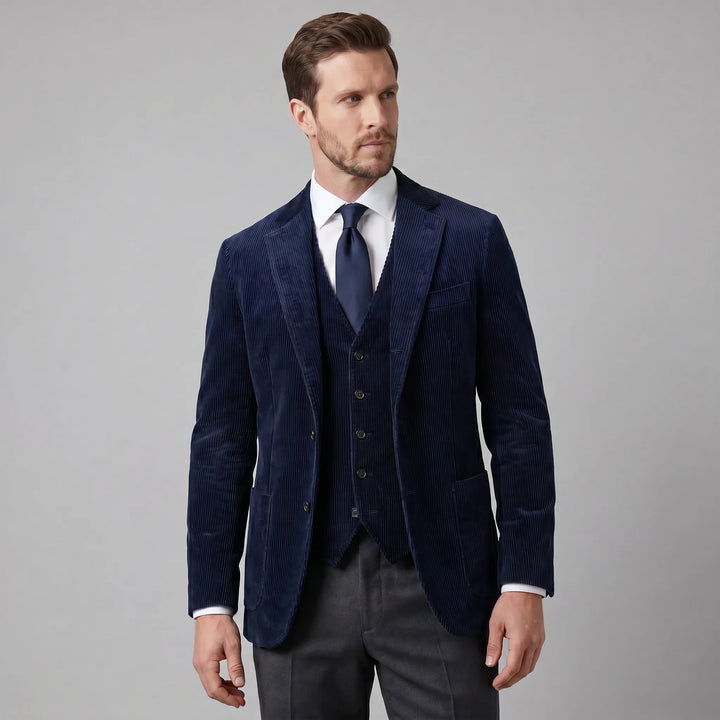 Heren corduroy blazer met vest