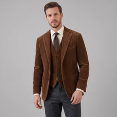 Heren corduroy blazer met vest