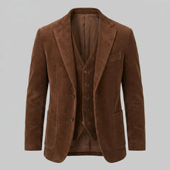 Heren corduroy blazer met vest