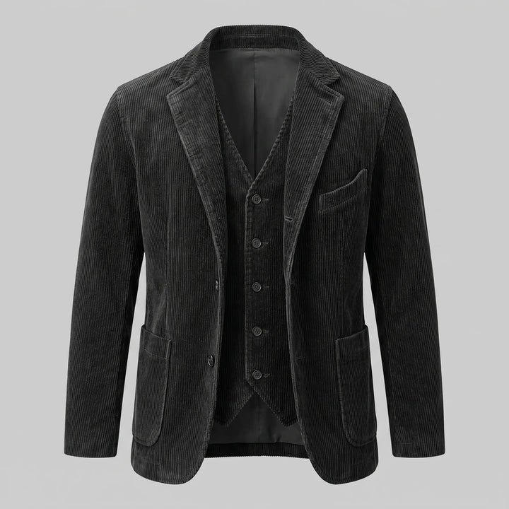 Heren corduroy blazer met vest