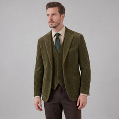 Heren corduroy blazer met vest
