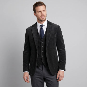 Heren corduroy blazer met vest