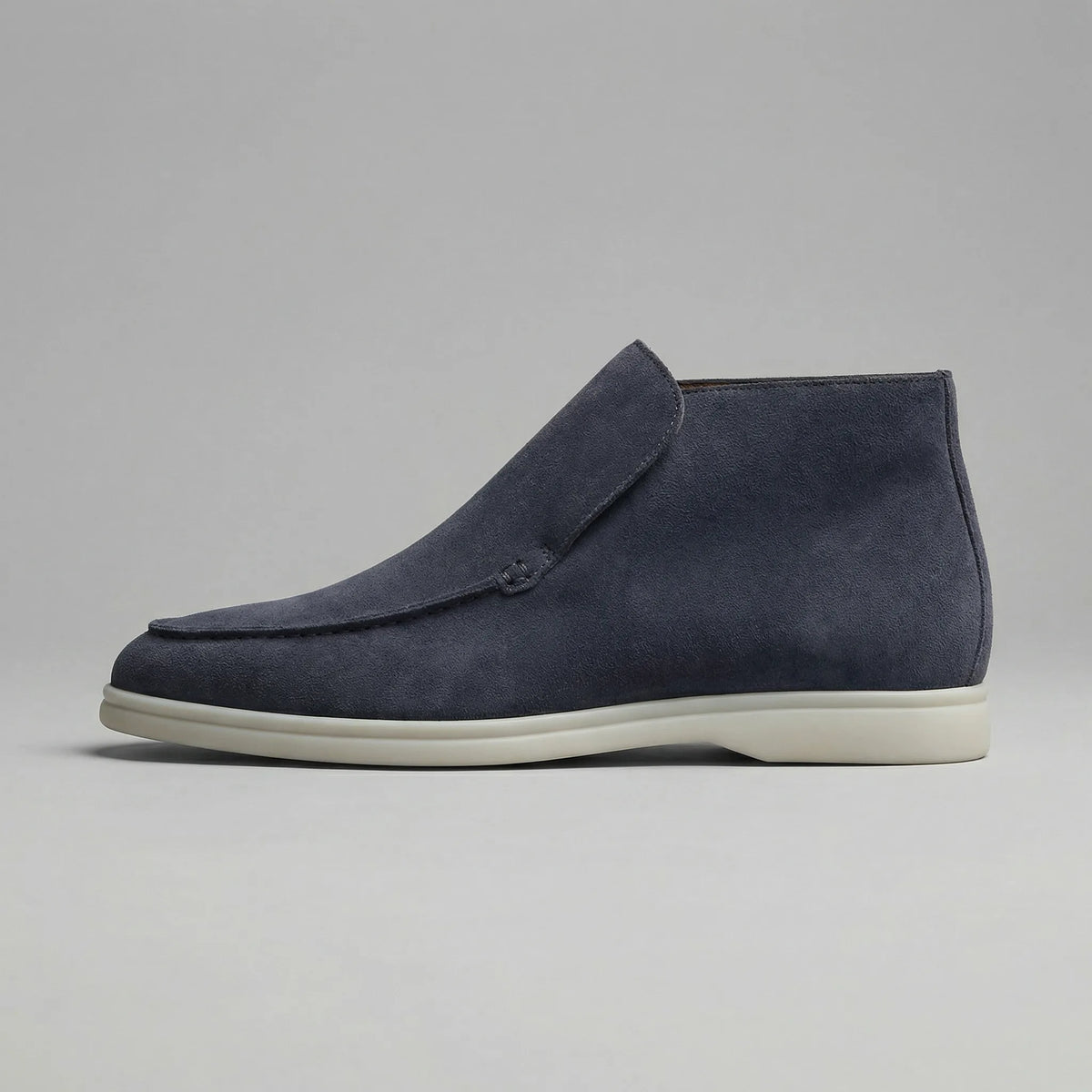 High-top suede loafers