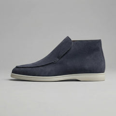 High-top suede loafers