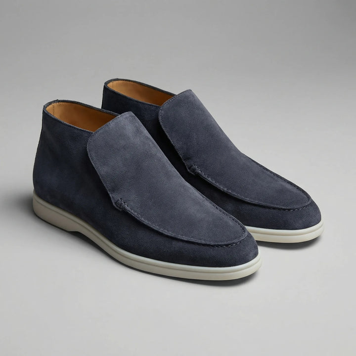 High-top suede loafers