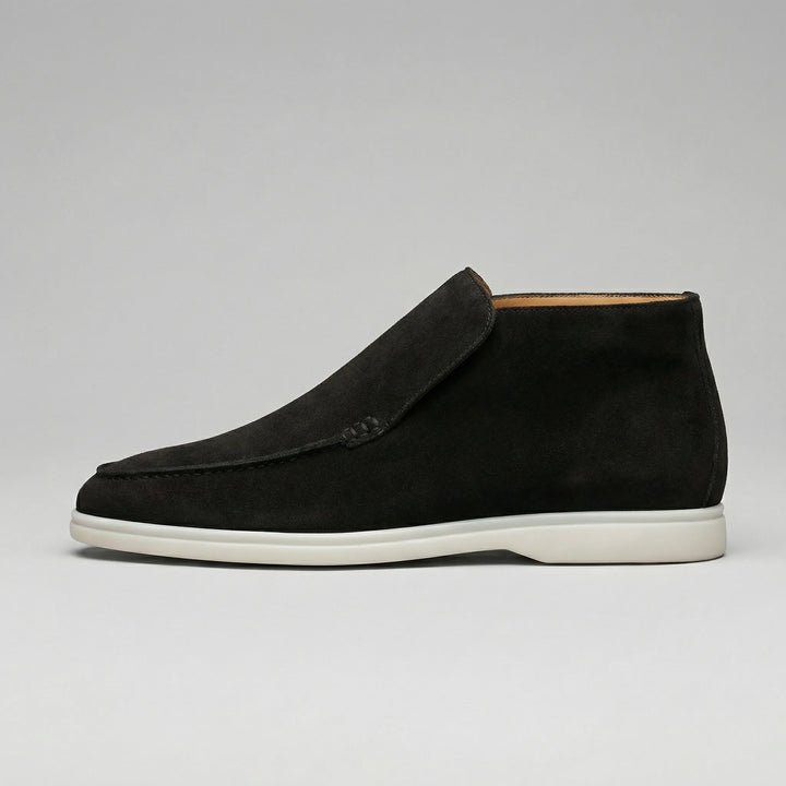 High-top suede loafers