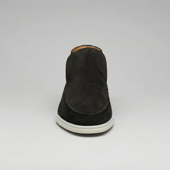 High-top suede loafers