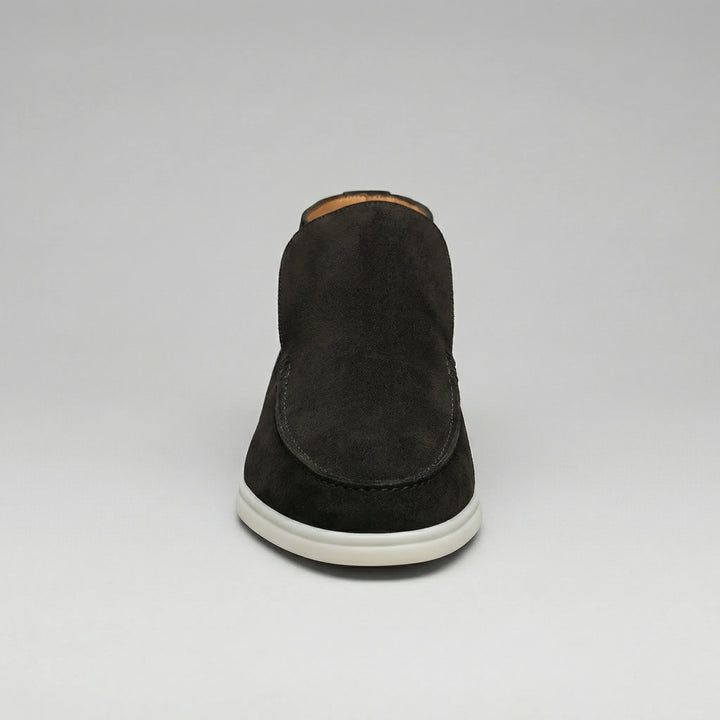 High-top suede loafers