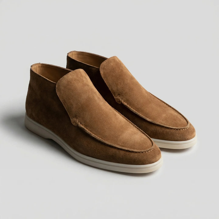 High-top suede loafers