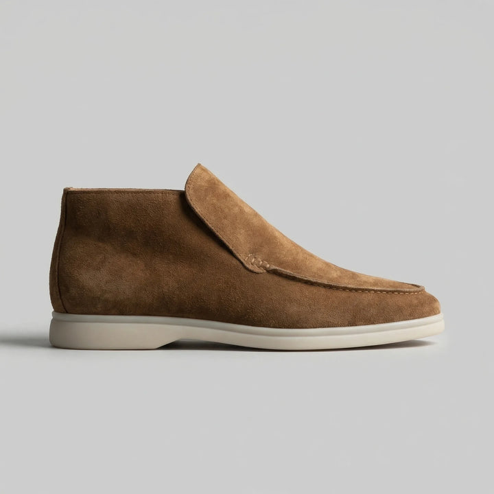 High-top suede loafers