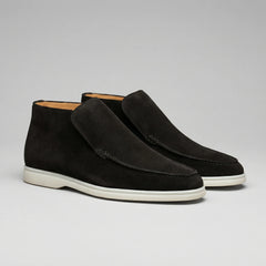 High-top suede loafers