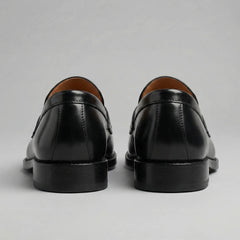 Zwarte leren penny loafers