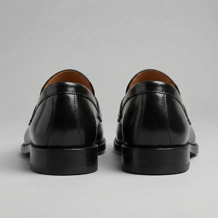 Zwarte leren penny loafers