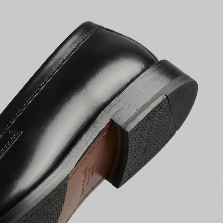 Zwarte leren penny loafers