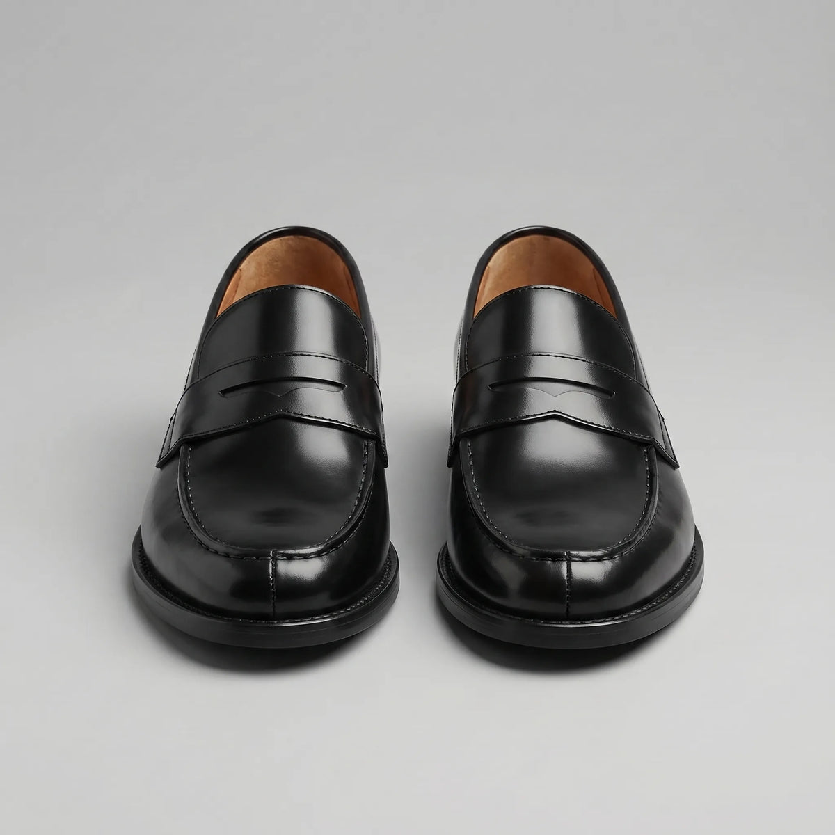 Zwarte leren penny loafers
