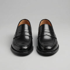 Zwarte leren penny loafers