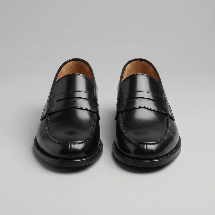 Zwarte leren penny loafers