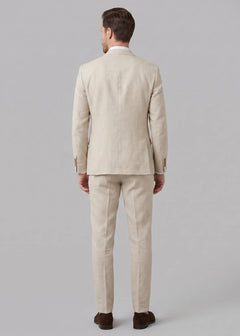 Linnen blend pak slim fit