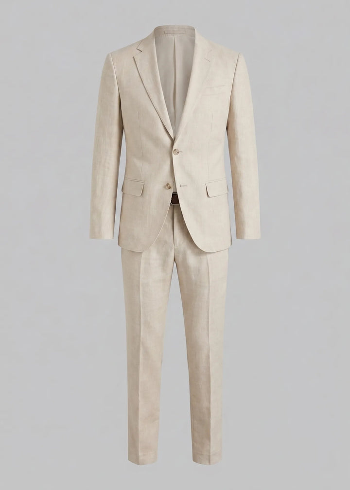 Linnen blend pak slim fit