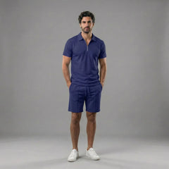 Polo shirt met korte mouwen en shorts
