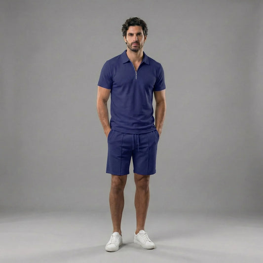 Polo shirt met korte mouwen en shorts