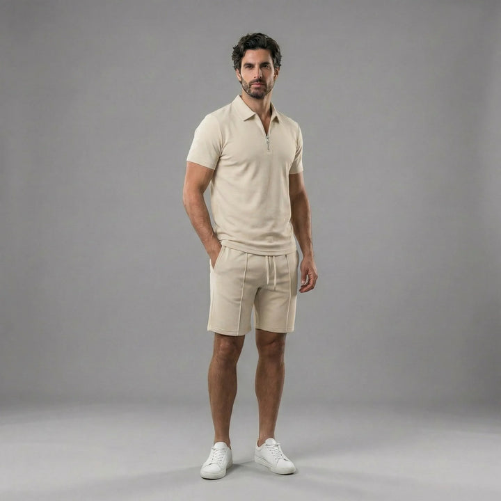 Polo shirt met korte mouwen en shorts