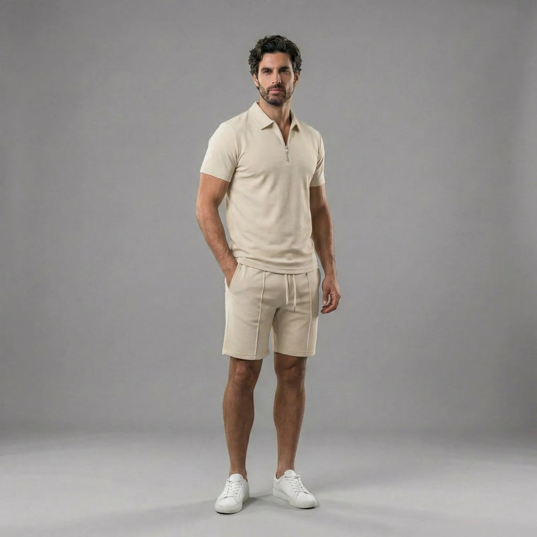 Polo shirt met korte mouwen en shorts