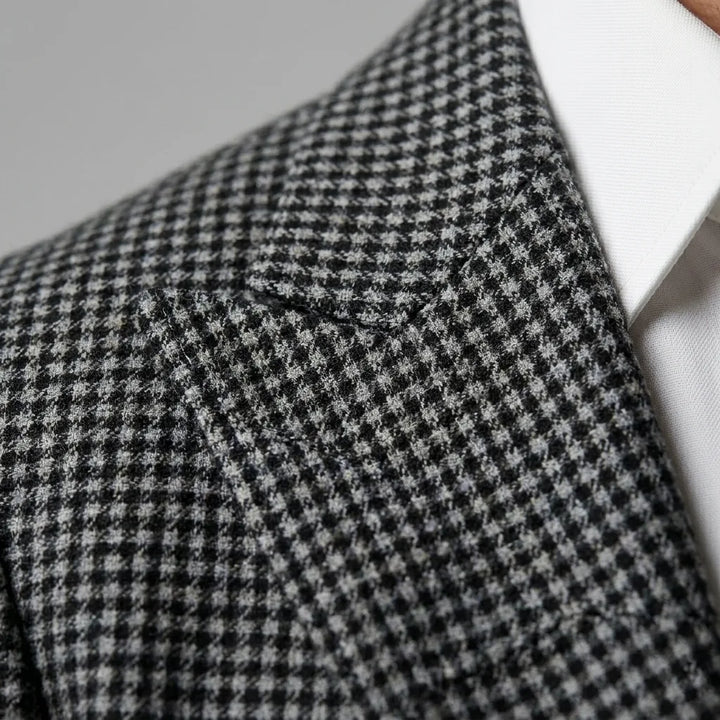 Double breasted blazer met ruitpatroon