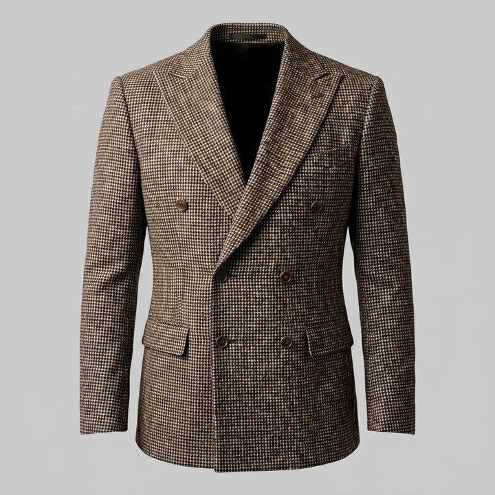 Double-breasted blazer met check patroon