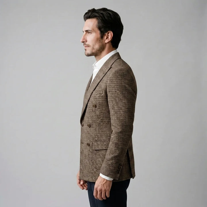 Double-breasted blazer met check patroon