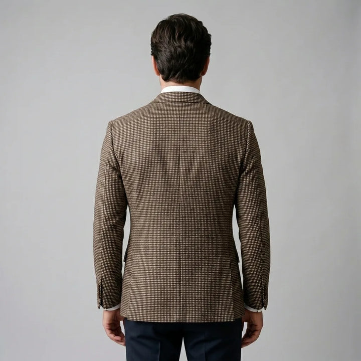 Double breasted blazer met ruitpatroon