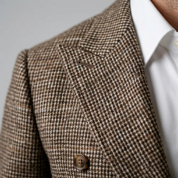 Double-breasted blazer met check patroon
