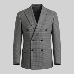 Double-breasted blazer met check patroon