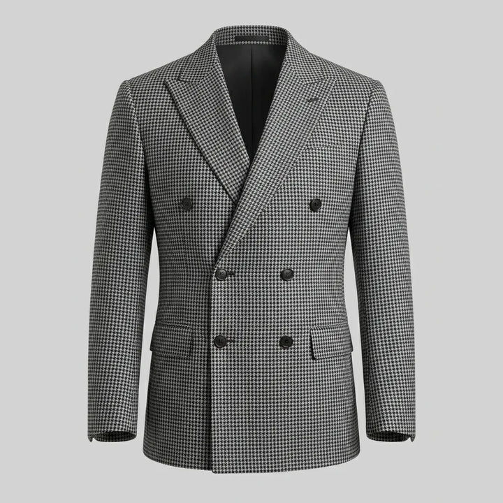 Double breasted blazer met ruitpatroon
